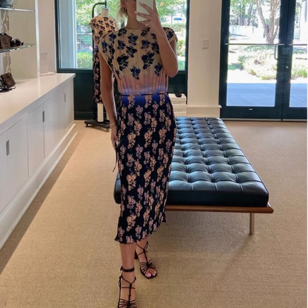 NWT No.6 Julien Midi Dress - Dip Dye Shadow Floral Casual Cocktail